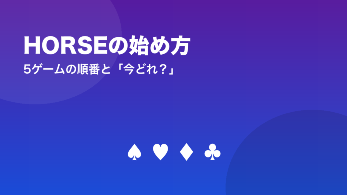 HORSEの始め方　5ゲームの順番